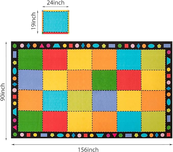 Booooom Jackson Classroom Rug, Large ClassroomSeating Rug 7'5"x13'Classroom Carpet with Non-Slip Backing, Elementary Classroom Area Rug Preschool Rug - LeafyLoom
