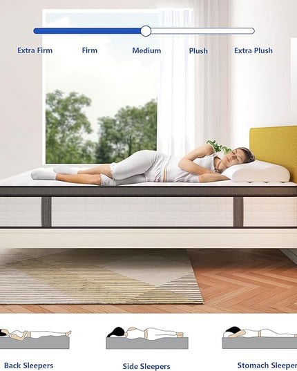 Full Size Mattress,12 Inch Full Mattress in a Box,Hybrid Memory Foam Spring Full Mattresses,Soft and Comfort Medium Firm Mattress,CertiPUR-US Certified. - LeafyLoom