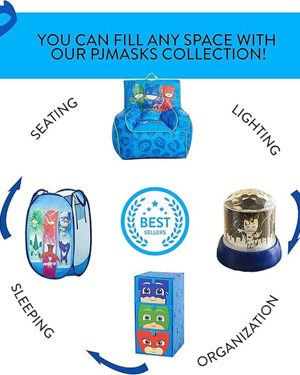 Idea Nuova PJ Mask Toddler Nylon Bean Bag Chair with Piping & Top Carry Handle, NK570401, Medium - LeafyLoom
