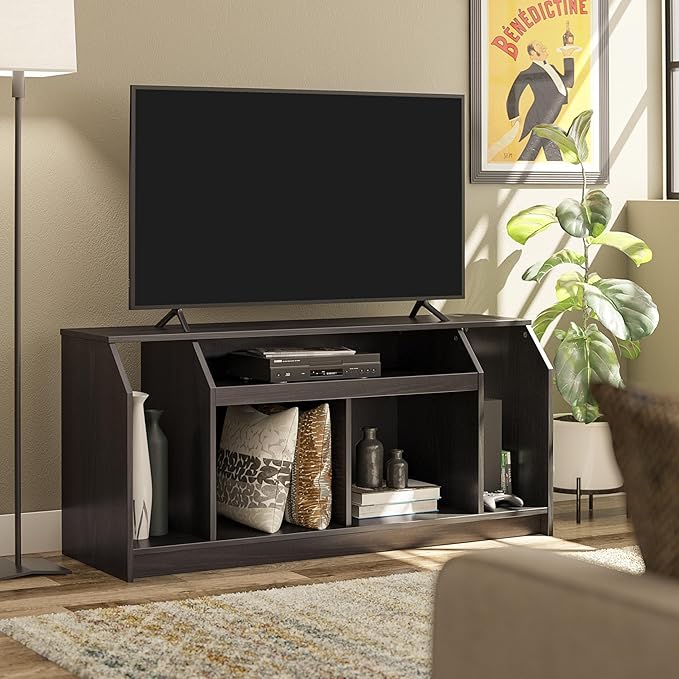 Ameriwood Home The Loft Stand for TVs up to 59”, Black Oak - LeafyLoom