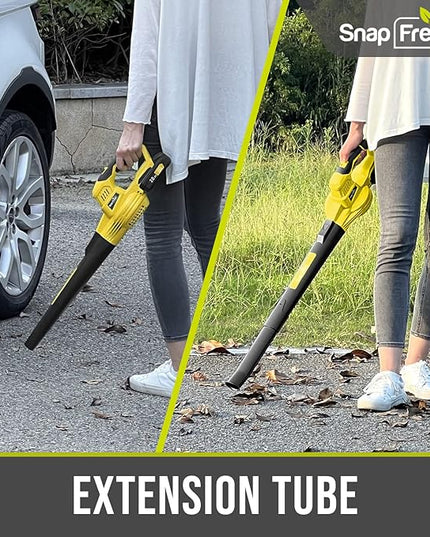 SnapFresh Leaf Blower - 20V Leaf Blower Cordless with Battery & Charger, Electric Leaf Blower for Lawn Care, Battery Powered Leaf Blower Lightweight for Snow Blowing(Yellow) - LeafyLoom