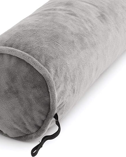 Husband Pillow XXL Cervical Fiberfill Neckroll Pillow Insert (15" x 7" x 7") - Replacement Neck Roll for Bed Rest Pillow - Orthopedic-Grade Soft Fiber Fill - Promotes Healthy Neck and Posture - LeafyLoom