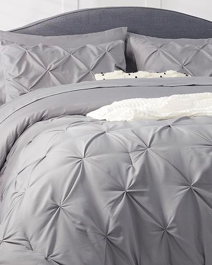 Bedsure Full Size Comforter Sets - Bedding Sets Full 7 Pieces, Bed in a Bag Grey Bed Sets with Comforter, Sheets, Pillowcases & Shams, Adult & Kids Bedding - LeafyLoom