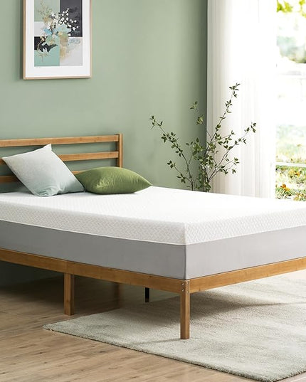 ZINUS 10 Inch Green Tea Essential Memory Foam Mattress [New Version], Twin, Fiberglass Free, Medium Feel, Breathable Airflow Memory Foam, Certified Safe Foams & Fabric, Mattress in A Box - LeafyLoom