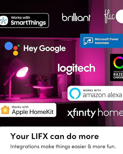LIFX Color A19 800 lumens, Billions of Colors and Whites, Wi-Fi Smart LED Light Bulb, No Bridge Required, Works with Alexa, Hey Google, HomeKit and Siri (2-Pack) LIFX
