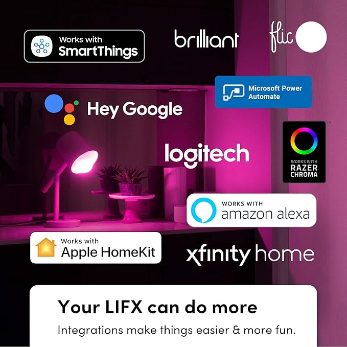 LIFX Color A19 800 lumens, Billions of Colors and Whites, Wi-Fi Smart LED Light Bulb, No Bridge Required, Works with Alexa, Hey Google, HomeKit and Siri (2-Pack) LIFX