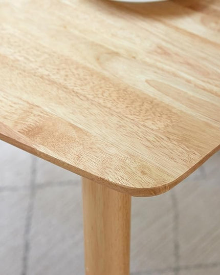 Livinia Aslan 59" Malaysian Oak Rectangular Wooden Dining Table/Large Solid Wood Kitchen Desk (Natural Oak) - LeafyLoom