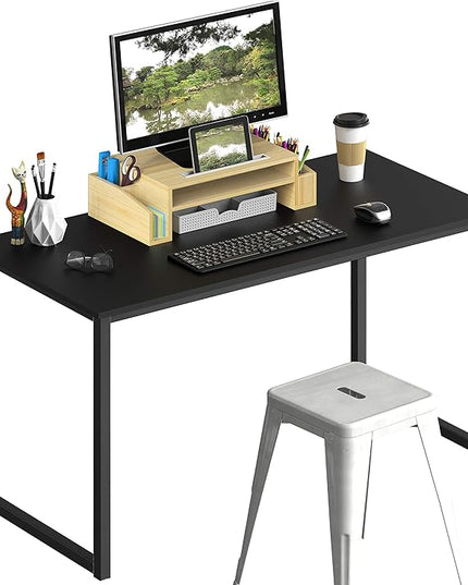 SHW Home Office 40-Inch Computer Desk, Black - LeafyLoom