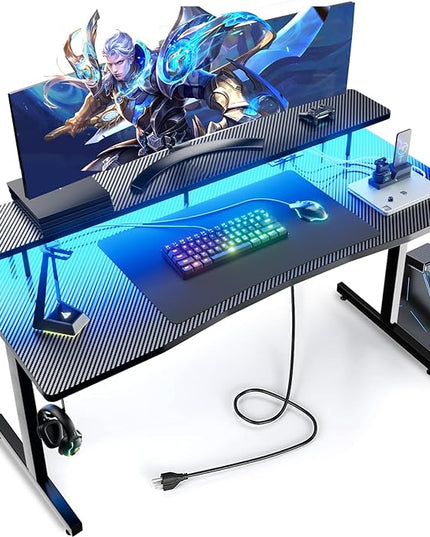 GTRACING GTP210-RGB Gaming desk, 55 inch, RGB - LeafyLoom