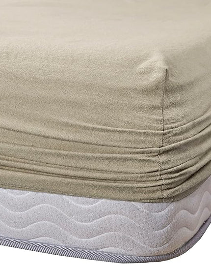 Comfort Spaces Cotton Flannel Breathable Warm Deep Pocket Sheets with Pillow Case Bedding, Cal King, Tan Solid 4 Piece - LeafyLoom