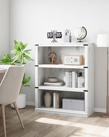 GAOMON 3 Tier Bookcase, Farmhouse Book shelf with Storage Open Display Bookshelves, 40" Low Book Case Wooden 3 Shelf Bookcase Home Decor Furniture for Home Office, Living Room, Bed Room - White - LeafyLoom
