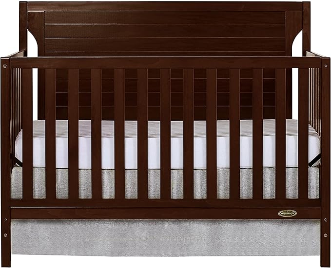 Cape Cod 5-in-1 Convertible Crib in Espresso, Greenguard Gold Certified, 55x30x44.5 Inch (Pack of 1) - LeafyLoom