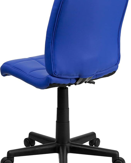 Flash Furniture Clayton Mid-Back Blue Quilted Vinyl Swivel Task Office Chair - LeafyLoom