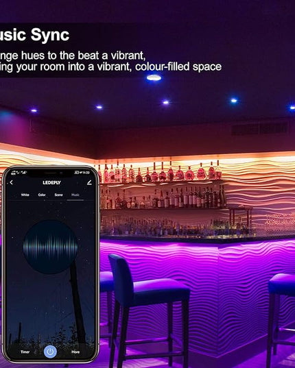 WiFi GU10 LED Smart Spot Light Bulb, 5W=40W, Compatible with Alexa Google Home, Dimmable, Tunable White(2700k-6500k), Smart LED Bulb Remote Control, No Flickering, 2 Pack LEDEPLY