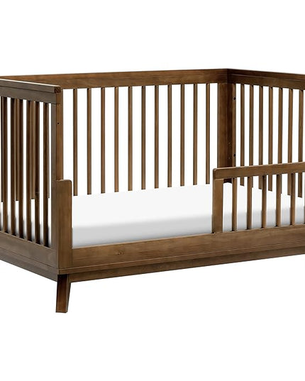 Babyletto Scoot 3-in-1 Convertible Crib with Toddler Bed Conversion Kit in Natural Walnut, Greenguard Gold Certified - LeafyLoom