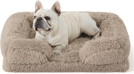 Bedsure Orthopedic Dog Bed for Medium Dogs - Calming Waterproof Dog Sofa Beds Medium, Supportive Foam Pet Couch Bed with Removable Washable Cover, Waterproof Lining and Nonskid Bottom, Taupe BEDSURE