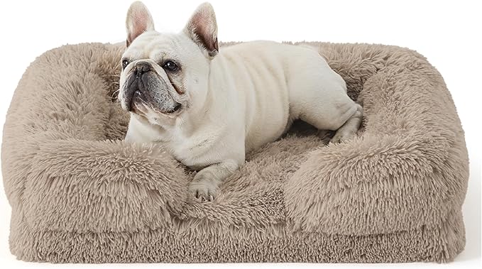 Bedsure Orthopedic Dog Bed for Medium Dogs - Calming Waterproof Dog Sofa Beds Medium, Supportive Foam Pet Couch Bed with Removable Washable Cover, Waterproof Lining and Nonskid Bottom, Taupe BEDSURE