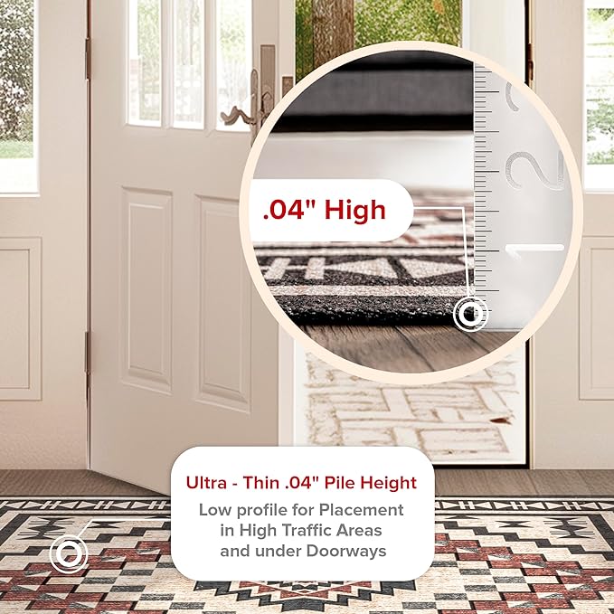 nuLOOM Leighton Machine Washable Southwestern Medallion Ultra Thin Area Rug, 8x10, Beige - LeafyLoom
