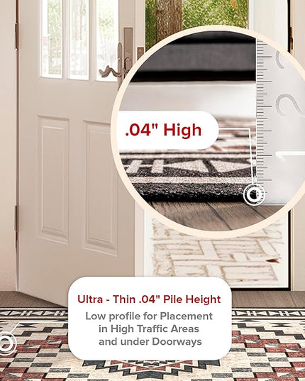 nuLOOM Leighton Machine Washable Southwestern Medallion Ultra Thin Runner Rug, 2' 6" x 10', Beige - LeafyLoom