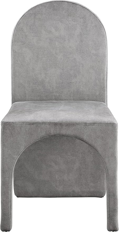 Meridian Furniture Summer Collection Modern | Contemporary Velvet Upholstered Dining Side Chair with Steel Frame, Set of 2, Grey - LeafyLoom