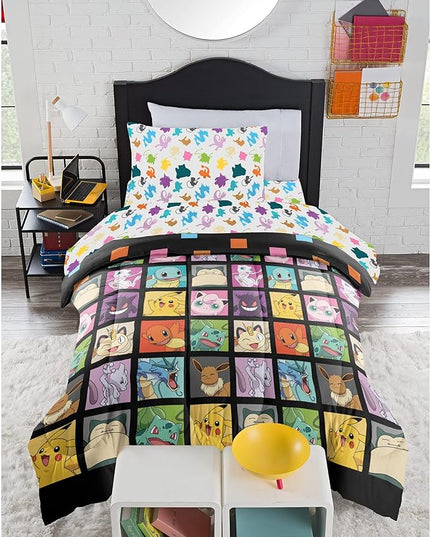 Pokémon, "Kanto Favorites" Twin Bed in a Bag Set, 64" x 86", Twin, Multi Color - LeafyLoom