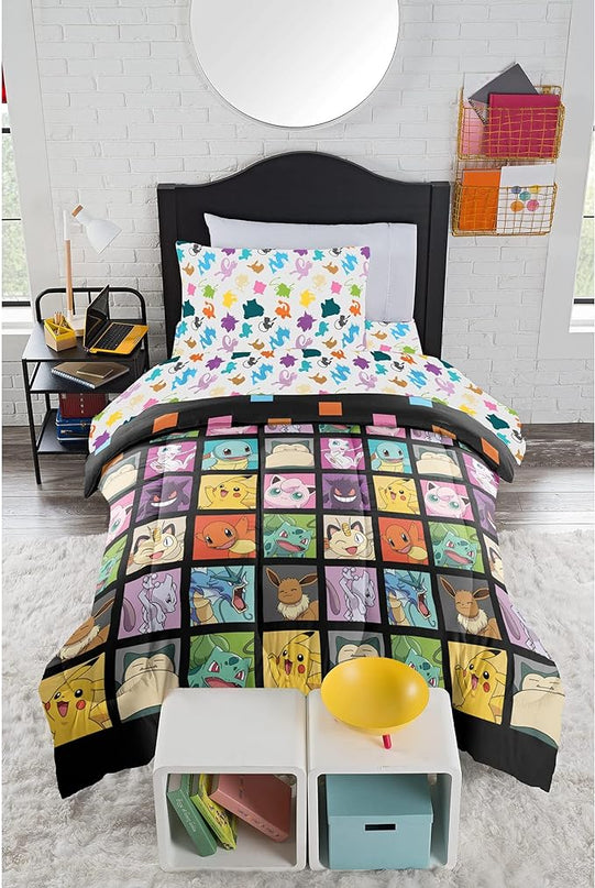 Pokémon, "Kanto Favorites" Twin Bed in a Bag Set, 64" x 86", Twin, Multi Color - LeafyLoom