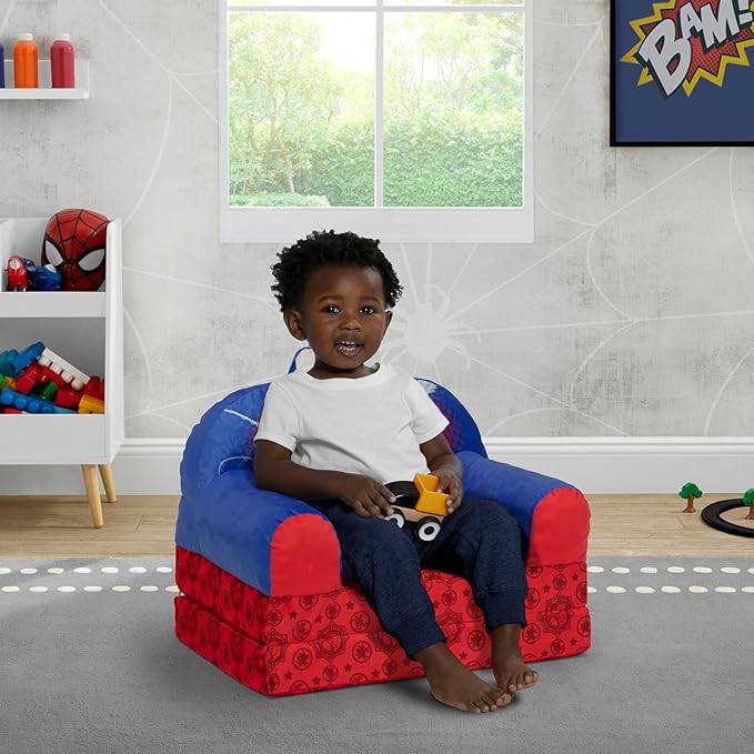 Delta Children Cozee Buddy Flip-Out Kids Chair, Spidey and His Amazing Friends - LeafyLoom