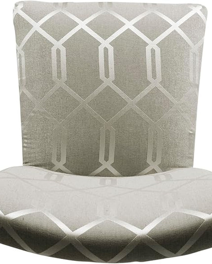 HomePop Classic Parsons Dining Chairs, Pack of 2, Pewter Gray Cream Lattice (Set of 2) - LeafyLoom