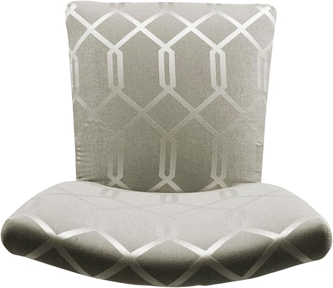 HomePop Classic Parsons Dining Chairs, Pack of 2, Pewter Gray Cream Lattice (Set of 2) - LeafyLoom