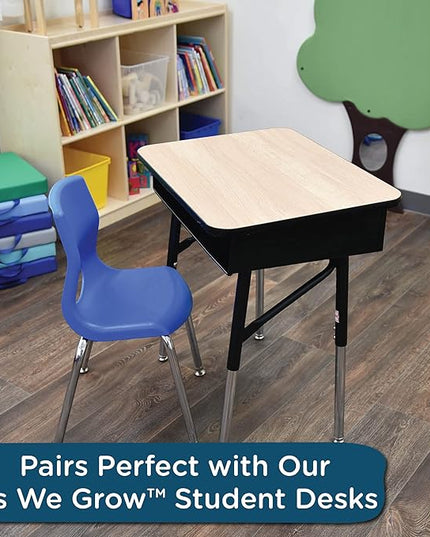 Angeles H, Blue with Chrome Legs, 4 Pack MyPosture Children's Chair, 14-inch - LeafyLoom