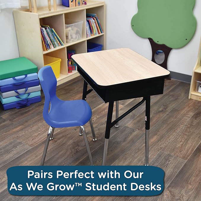 Angeles H, Blue with Chrome Legs, 4 Pack MyPosture Children's Chair, 14-inch - LeafyLoom