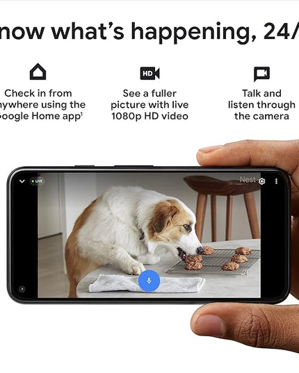 Google Nest Security Cam (Wired) - 2nd Generation - Fog, 1080p, Motion Only GoogleLLC