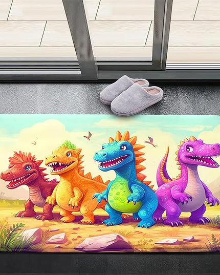 Dinosaur Rugs for Boys Bedroom - Cartoon Dinosaur Rug Dinosaur Carpet Playroom Mat for Kids Room Colorful Cute Dino Rug for Room Kids Carpet for Bedroom,2'×3' - LeafyLoom