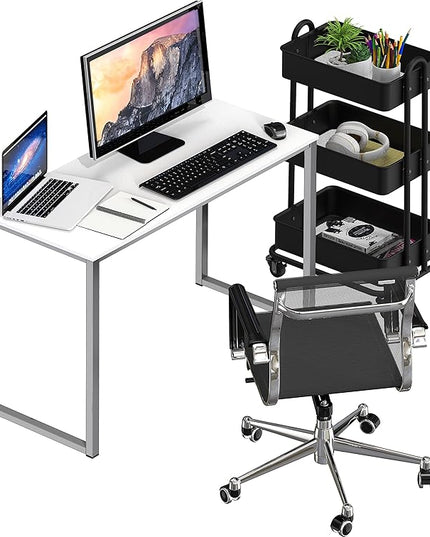 SHW Home Office 32-Inch Computer Desk, White - LeafyLoom