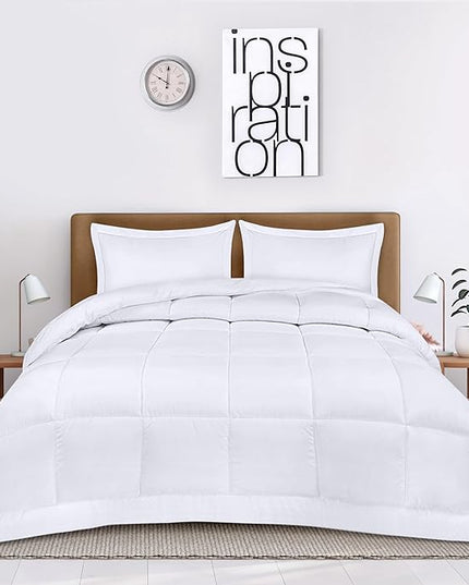 Utopia Bedding Queen Size Comforter Set with 2 Pillow Shams, Bedding Comforter Sets, Down Alternative White Comforter, Soft and Comfortable, Machine Washable - LeafyLoom