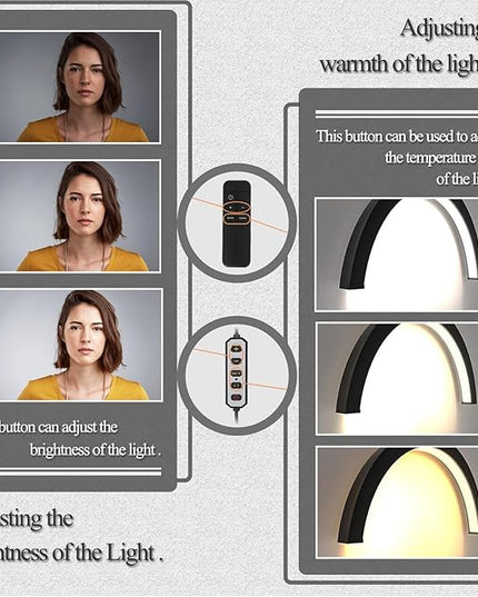 Lash Light Eyelash LED Floor Light, Tattoo Light, Pmu Lamp, Facialist Moon Lamp, Lighting for Beauty Filming and Content Creation Half Moon Light - LeafyLoom