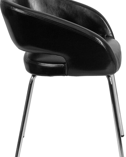 Flash Furniture Fusion Series Contemporary Black LeatherSoft Side Reception Chair - LeafyLoom