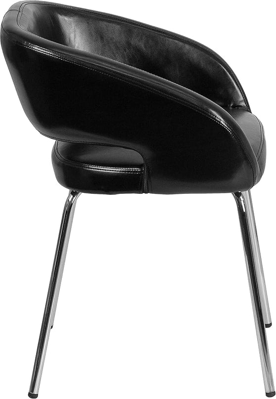Flash Furniture Fusion Series Contemporary Black LeatherSoft Side Reception Chair - LeafyLoom