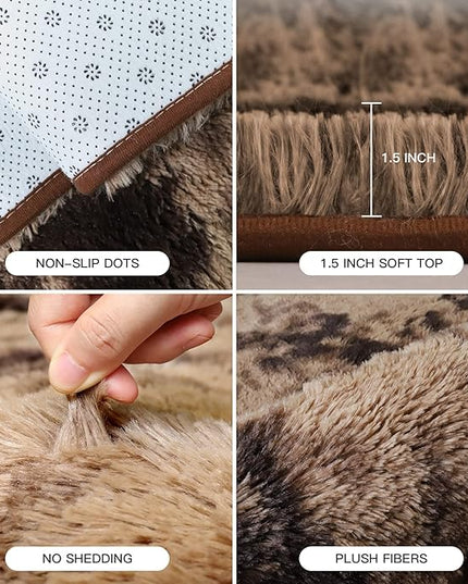 YOBATH Fluffy Area Rugs for Living Room - Shag Rug 5x7 Coffee Carpet, Shaggy Rugs for Girls Boys Bedroom, Furry Rugs for Baby Kids Room, Fuzzy Plush Rugs for Playroom Nursery Home Dorm - LeafyLoom