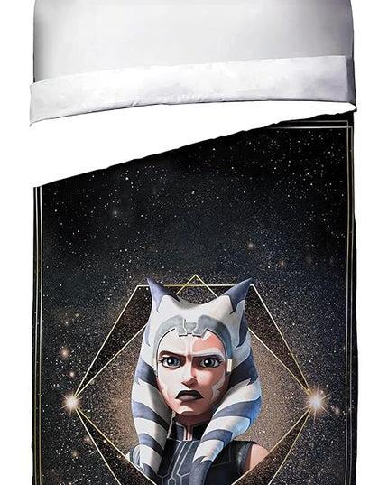 Jay Franco Star Wars The Clone Wars Ahsoka Force Full Comforter & Sham Set - Kids Super Soft Bedding - Fade Resistant Microfiber (Official Star Wars Product) - LeafyLoom