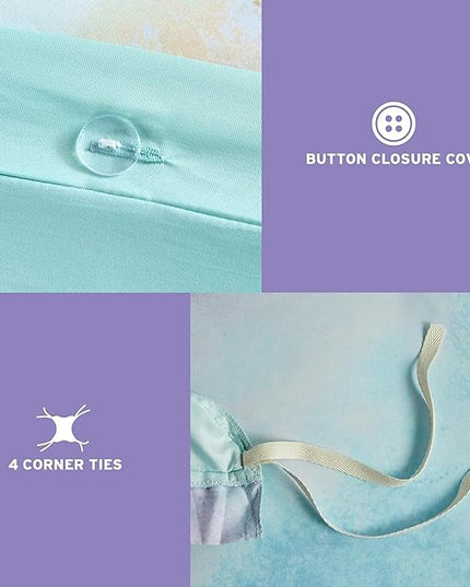 Intelligent Design Duvet Cover Queen Bedding Sets for Girls & Boys Watercolor Tie Dye Twin Duvet Cover Set Kids, Microfiber Queen Size Duvet Cover Set, Pillow Cassiopeia, Full/Queen Pink/Blue 4 Piece - LeafyLoom
