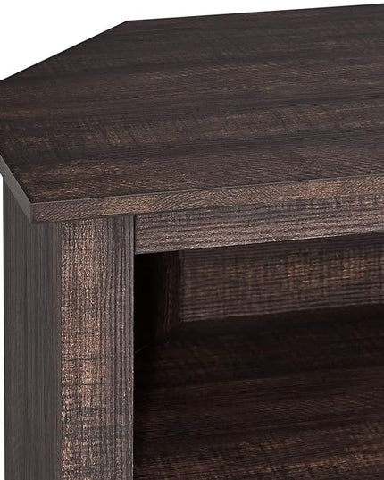 ROCKPOINT 58inch Corner TV Stand ,Home Living Room Storage Console, Entertainment Center, TV Console Table ,Espresso - LeafyLoom