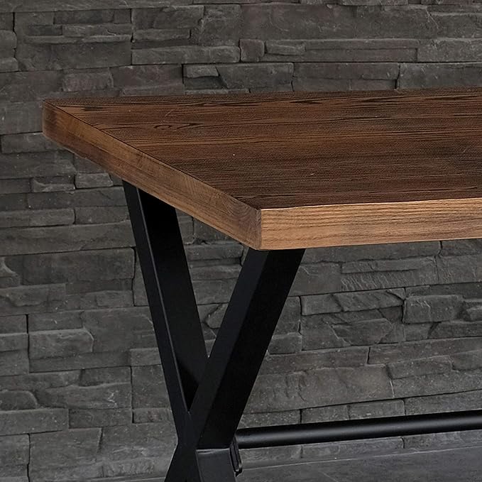 AC Pacific Nova Modern Industrial Home Office Computer and Working Desk Table, Brown/Midnight - LeafyLoom