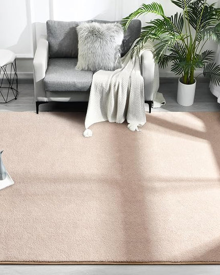 Area Rugs for Bedroom Living Room, 6x9 Ivory Super Soft Comfy Thickened Memory-Foam Indoor Carpets, Modern Aesthetic Minimalist Carpet for Boys Girls Adults Apartment Nursery Home Décor - LeafyLoom