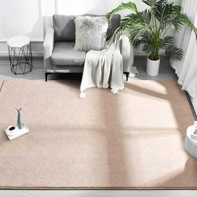 Area Rugs for Bedroom Living Room, 6x9 Ivory Super Soft Comfy Thickened Memory-Foam Indoor Carpets, Modern Aesthetic Minimalist Carpet for Boys Girls Adults Apartment Nursery Home Décor - LeafyLoom