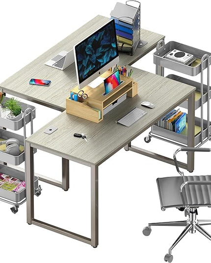 SHW 48" Home Office Computer Desk, Maple - LeafyLoom