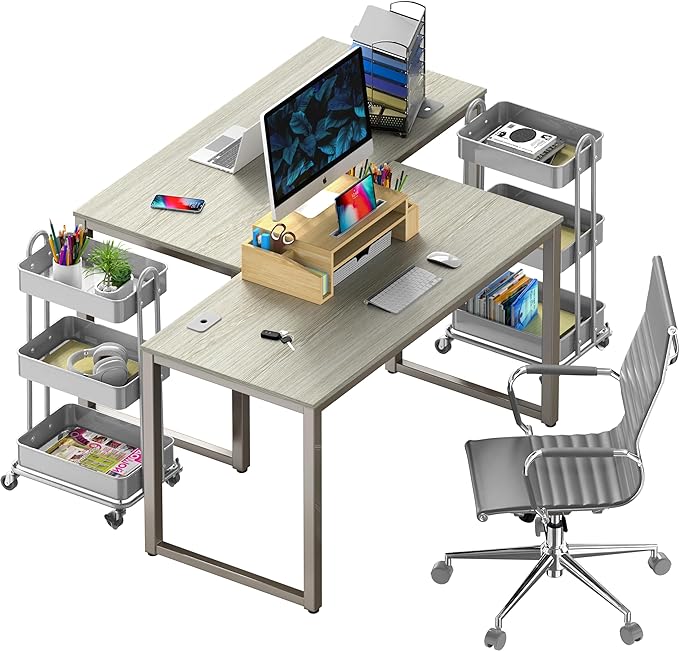 SHW 48" Home Office Computer Desk, Maple - LeafyLoom