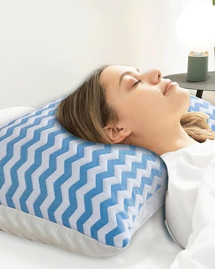 Pillows Queen Size for Bed - Adjustable Firm Pillow for Back Stomach and Side Sleeper - Shredded Memory Foam Cooling Pillow for Neck and Shoulder Pain with Washable Cover - LeafyLoom