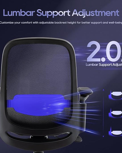 COLAMY 3084 mesh Office Chair, Black & Grey-2 Set - LeafyLoom