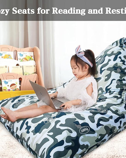 Jorbest Stuffed Animal Storage, Soccer Stuffed Animal Bean Bag Storage, Bean Bag Chair Cover for Kids, Luxury Velvet Stuffie Seat - Cover ONLY (200L/52 Gal) - LeafyLoom
